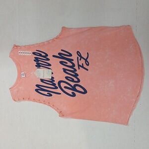 Dreamsicles Island Style Small Pink & Blue Ladies Tank Twisted Arms Muscle Tee